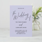 Invitation Typographie Simple Simple Le Mariage De Lavender (Debout devant)