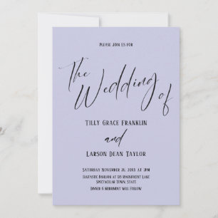 Invitation Typographie simple Simple Le Mariage de Lavender
