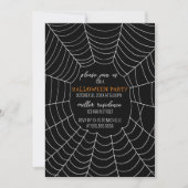 Invitation Typographie simple Spiderweb Halloween Party (Devant)
