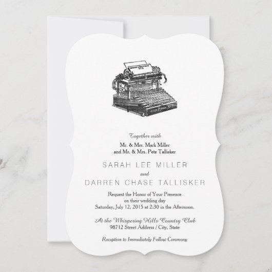 Invitation Typographie Smith Premier No. 2 (Devant)