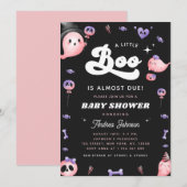 Invitation Typographie super et Baby shower Fille Fantôme Ros (Devant / Derrière)