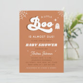 Invitation Typographie super Retro Ghost Baby shower Party (Debout devant)