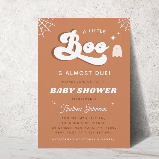 Invitation Typographie super Retro Ghost Baby shower Party