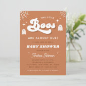 Invitation Typographie super Retro Ghost Twin Baby shower (Debout devant)