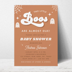 Invitation Typographie super Retro Ghost Twin Baby shower