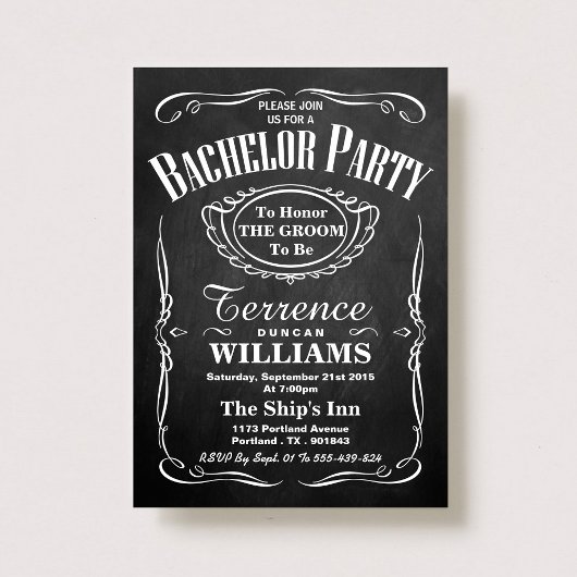 Invitation Typographie Tableau Noir Tendance Enterrement de V