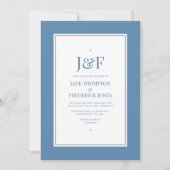Invitation Typographie tendance Dusty Blue Mariage (Devant)