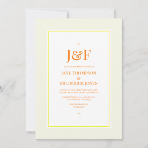 Invitation Typographie Tendance Jaune, Orange et Ivoire de Ma
