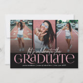 Invitation Typographie tendance Photo Collage Graduation Part (Devant)