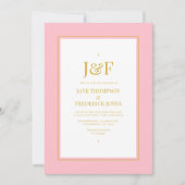 Invitation Typographie tendance Pink and Gold Wedding Invitat (Devant)
