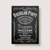 Invitation Typographie tendance sur tableau noir pour enterre