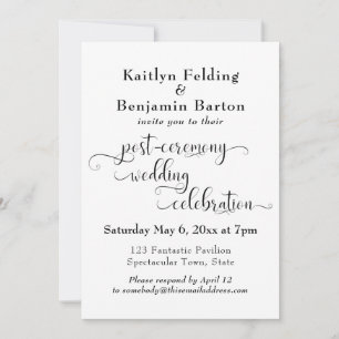 Invitation Typographie Tourbillonnante Réception de Mariage U