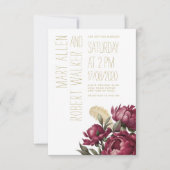 Invitation Typographie tourbillons or pécules mariage floral (Devant)