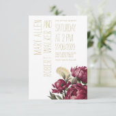 Invitation Typographie tourbillons or pécules mariage floral (Debout devant)
