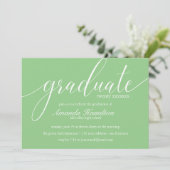 Invitation Typographie Vert Gazon Diplômé toute année (Debout devant)