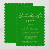 Invitation Typographie verte de la Forêt-céleri Bachelorette (Devant / Derrière)