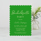 Invitation Typographie verte de la Forêt-céleri Bachelorette (Debout devant)