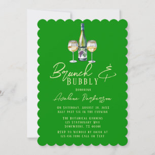 Invitation Typographie verte de la Forêt Célérine Brunch & Bu