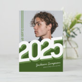 Invitation Typographie verte moderne Diplôme photo (Debout devant)
