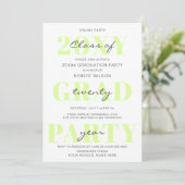 Invitation Typographie verte Moderne en ligne Graduation Part (Debout devant)