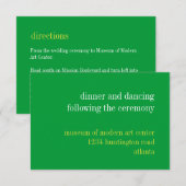 Invitation Typographie verte solide pour l'enveloppe de la ré (Devant / Derrière)