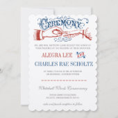 Invitation Typographie victorienne rouge blanc (Devant)