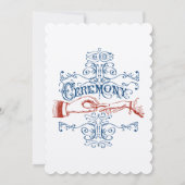 Invitation Typographie victorienne rouge blanc (Dos)