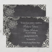 Invitation typographie vintage flourish Tableau Mariage (Devant / Derrière)