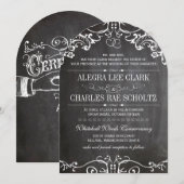Invitation Typographie Vintage Tableau Noir Rustique (Devant / Derrière)