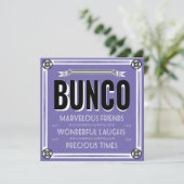 Invitation Typographie vintage violet Bunco (Debout devant)