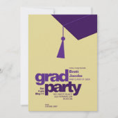 Invitation Typographie violette moderne pour la fête de remis (Devant)