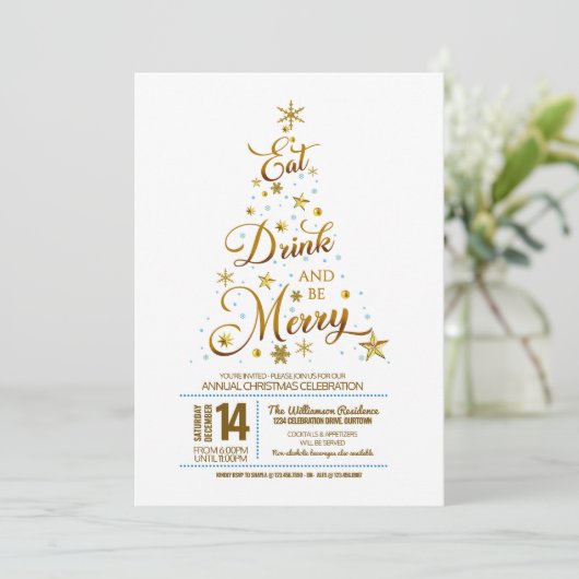 Invitation Typographie Whimsical Noël (Debout devant)