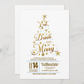 Invitation Typographie Whimsical Noël (Devant / Derrière)