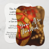 Invitation Typographie "You Are Invité" avec photo Rouge & Or (Devant / Derrière)