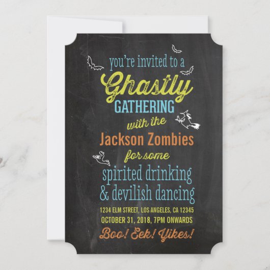 Invitation typographique Halloween Monster Bash (Devant)