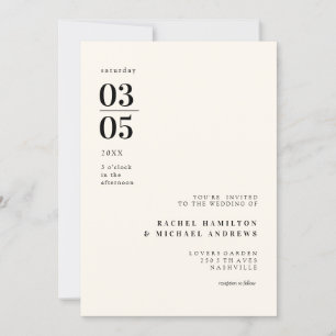 Invitation typographique simple, moderne