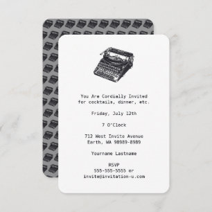 Invitation Typoscripteur rétro sans bruit de luxe