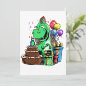 Invitation Tyrannosaurus Rex a 8 ans Fête d'anniversaire de d (Debout devant)