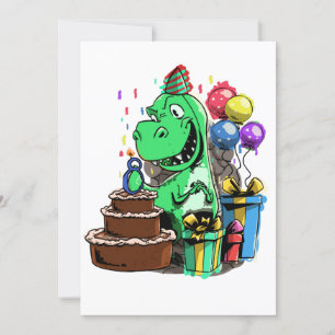 Invitation Tyrannosaurus Rex a 8 ans Fête d'anniversaire de d