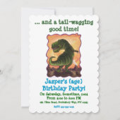 Invitation Tyrannosaurus Rex Anniversaire Party Diecut Custom (Dos)