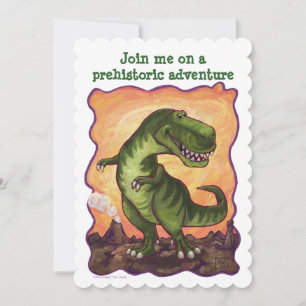 Invitation Tyrannosaurus Rex Anniversaire Party Diecut Custom