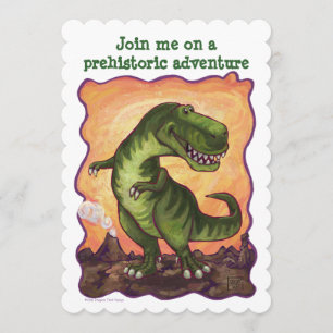 Invitation Tyrannosaurus Rex Anniversaire Party Diecut Custom