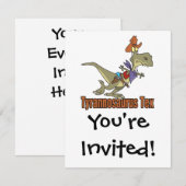 Invitation tyrannosaurus rex tex cowboy dinosaure (Devant / Derrière)