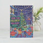 Invitation Ugliest Holiday Fest Ugly Sweater Party Vibrant  (Debout devant)
