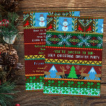 Invitation Ugly Christmas Sweater Party Fun Knitted Reindeer<br><div class="desc">Le festival d'Ugly Christmas Sweater Party invitations have an originted Design that's made to look like a holiday sweater. Inclut les armateurs, les snowmen, les marches, les VTT, les snowflakes, les birds et les mistletoe. Use the easy template fields to add all your information party information. On the front, there...</div>