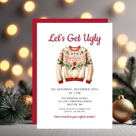 Invitation Ugly Sweater Christmas Party 