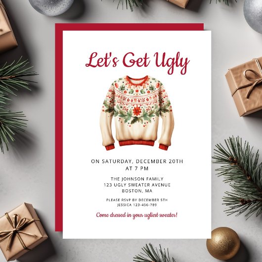 Invitation Ugly Sweater Christmas Party 