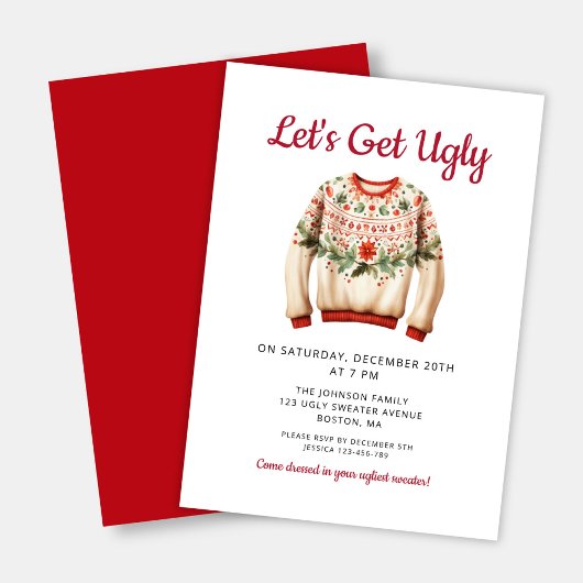 Invitation Ugly Sweater Christmas Party 