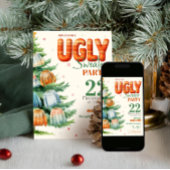 Invitation Ugly Sweater Christmas Party Cozy Watercolor