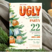Invitation Ugly Sweater Christmas Party Cozy Watercolor